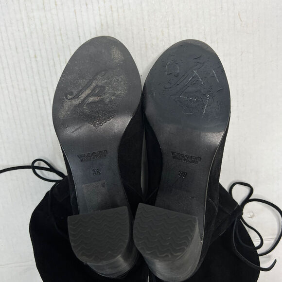 Free People Mila Heel Boot Black Suede Fold Over Made in Italy Boho size 38 - Picture 8 of 9